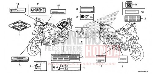 ETIQUETTE DE PRECAUTIONS VFR1200XDF de 2015